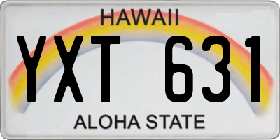 HI license plate YXT631