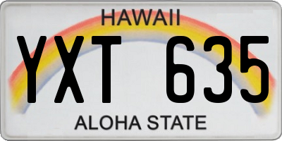HI license plate YXT635