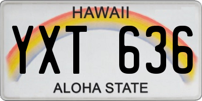 HI license plate YXT636