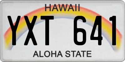 HI license plate YXT641