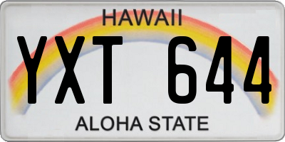 HI license plate YXT644