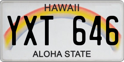HI license plate YXT646