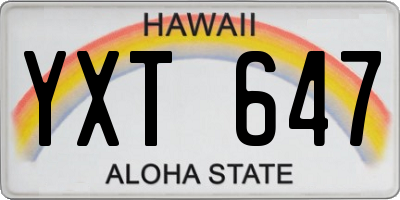 HI license plate YXT647