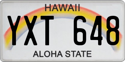 HI license plate YXT648