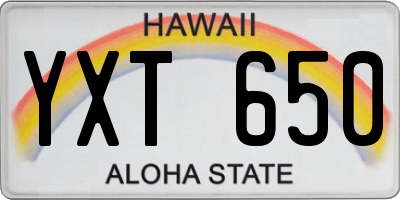 HI license plate YXT650