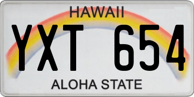 HI license plate YXT654
