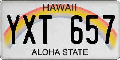HI license plate YXT657