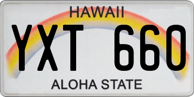HI license plate YXT660