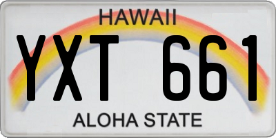 HI license plate YXT661