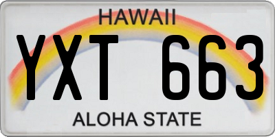 HI license plate YXT663