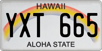 HI license plate YXT665