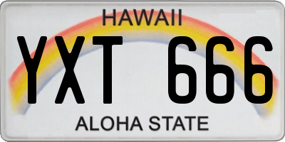 HI license plate YXT666