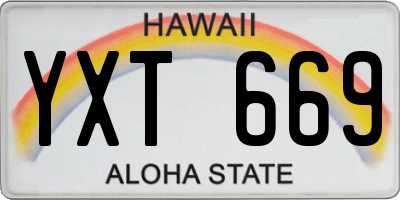 HI license plate YXT669