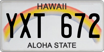 HI license plate YXT672