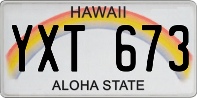 HI license plate YXT673
