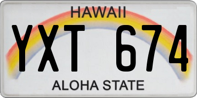 HI license plate YXT674