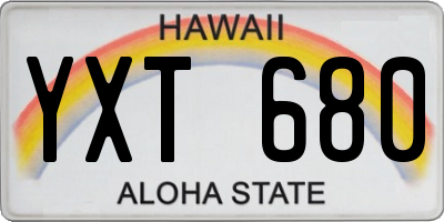 HI license plate YXT680
