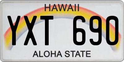 HI license plate YXT690