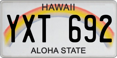 HI license plate YXT692