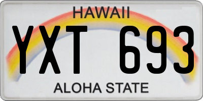 HI license plate YXT693