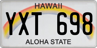 HI license plate YXT698