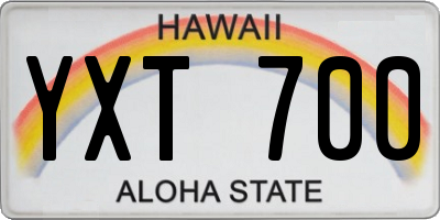 HI license plate YXT700