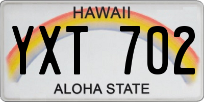 HI license plate YXT702