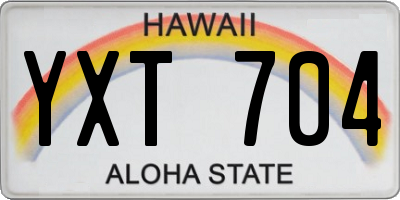 HI license plate YXT704