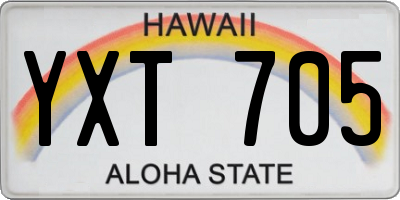 HI license plate YXT705