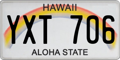 HI license plate YXT706
