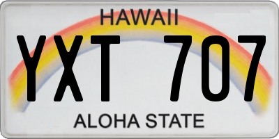 HI license plate YXT707