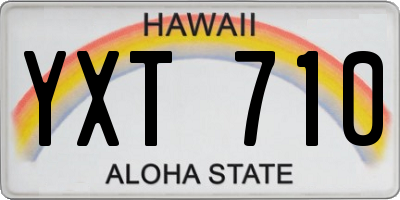 HI license plate YXT710