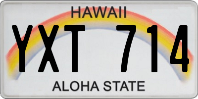 HI license plate YXT714