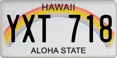HI license plate YXT718