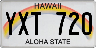 HI license plate YXT720