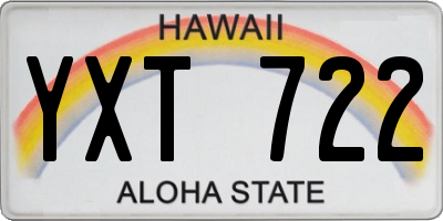 HI license plate YXT722
