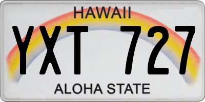 HI license plate YXT727