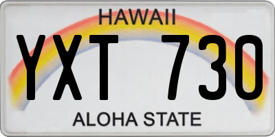 HI license plate YXT730