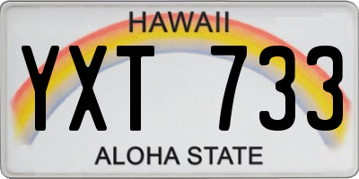 HI license plate YXT733