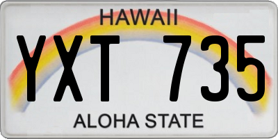 HI license plate YXT735