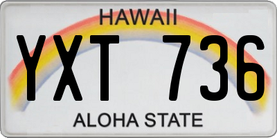 HI license plate YXT736