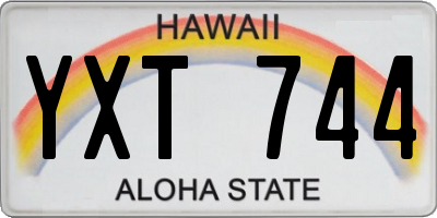 HI license plate YXT744
