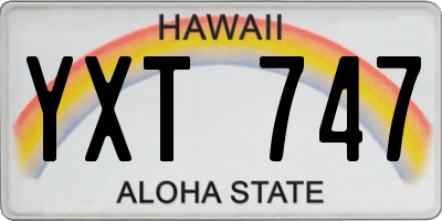 HI license plate YXT747