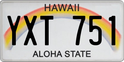 HI license plate YXT751