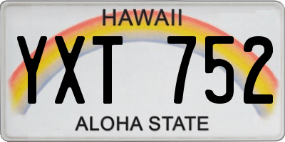 HI license plate YXT752