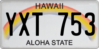 HI license plate YXT753