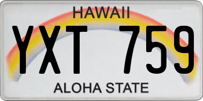 HI license plate YXT759