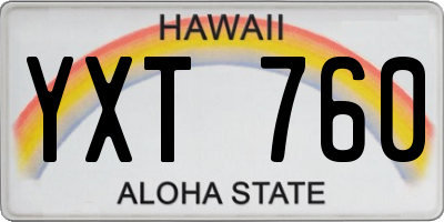 HI license plate YXT760