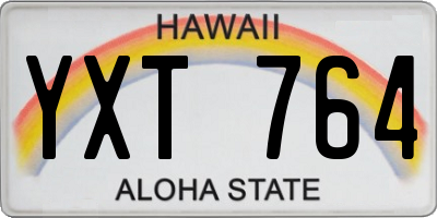 HI license plate YXT764