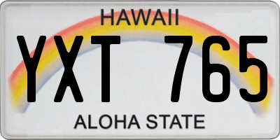 HI license plate YXT765